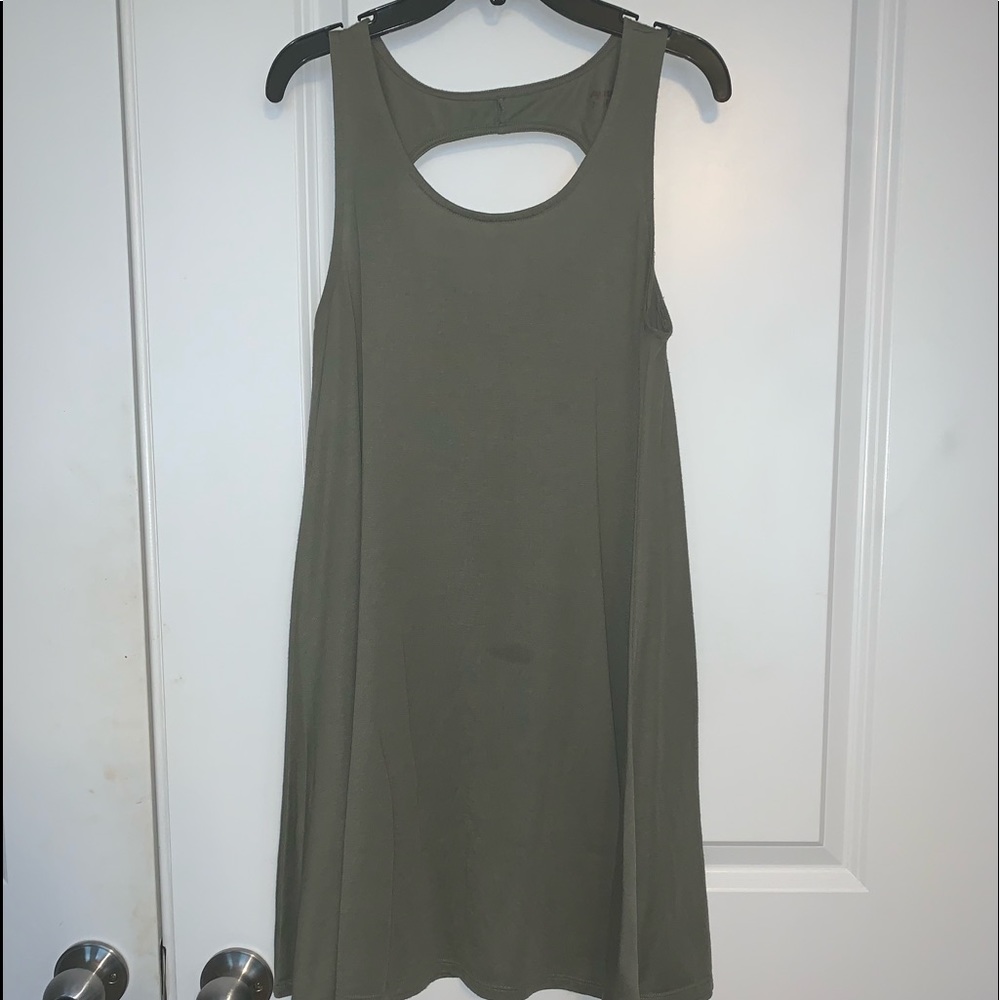 Army green tank top dress